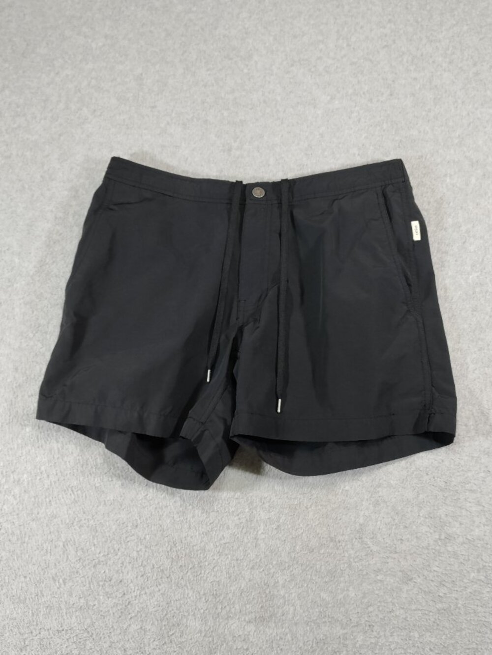 Onia Swim Trunks Mens L 5in Inseam Black Hybrid Shorts Lined Drawstring